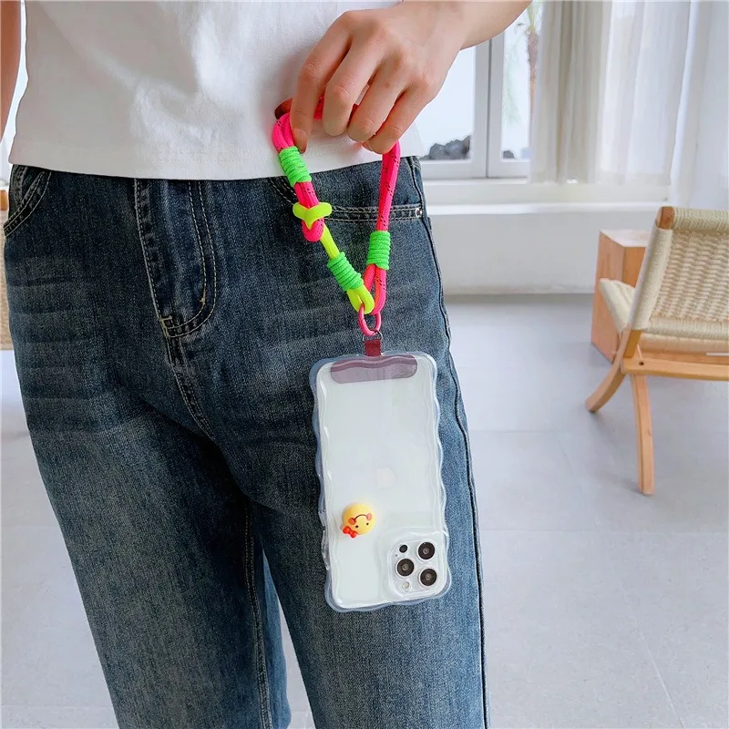 For Cell Phone Coarse Type Nylon Weaving Short Hand Lanyard Strap Wrist Chain Pendant Phone Outdoor Anti-Lost Rope Portable