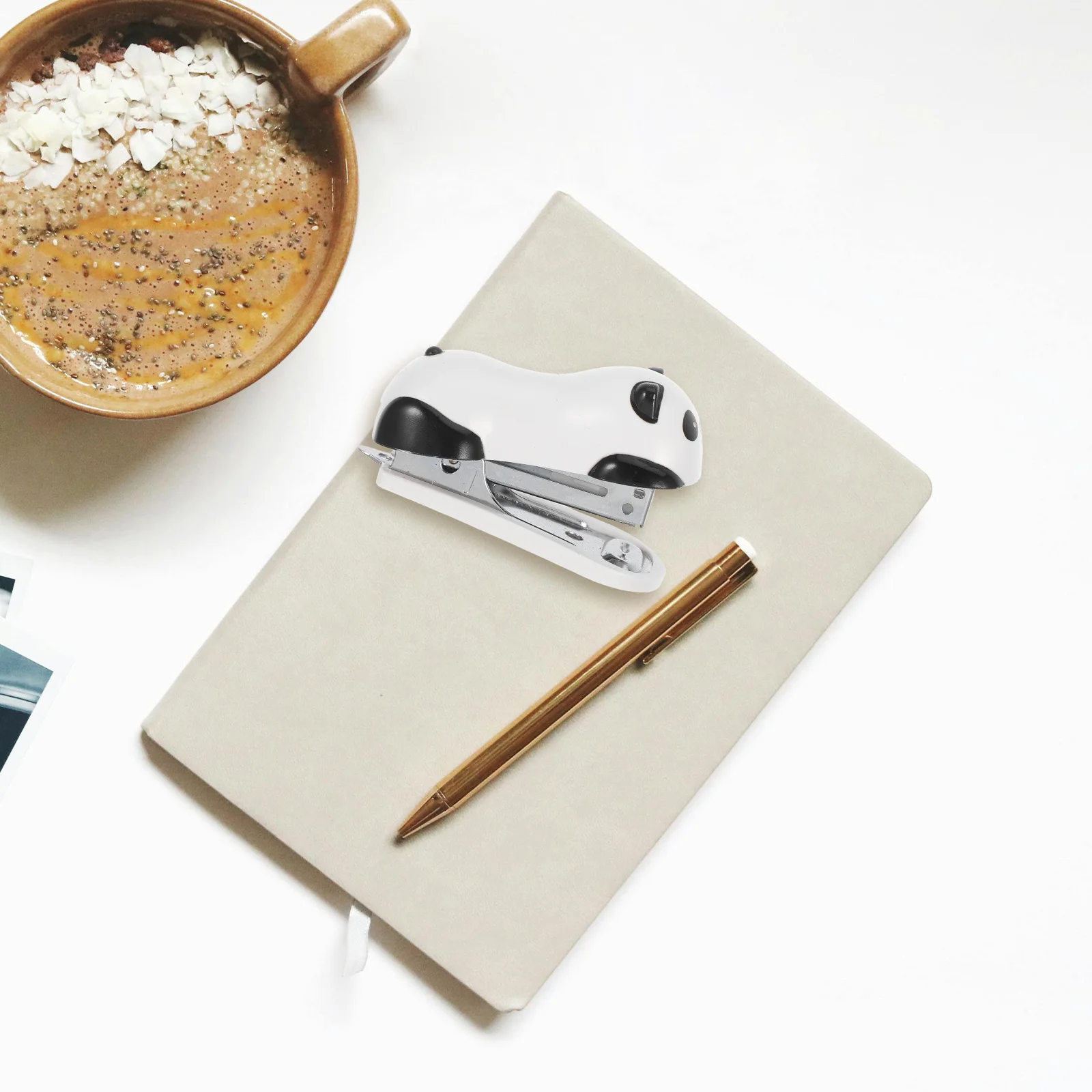 

Adorable Panda Shaped Stapler Small Hand Stapler Easy to Carry for School Office Home Use Cute Desktop Organizer Gift