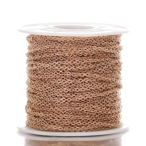 Aço inoxidável Link Chains para Fazer Jóias, Colar Cor De Ouro, Bulk Cable, Descobertas DIY, 1mm, 1.5mm, 2 m Largura 10 principais vendas colar de ouro 1mm - №8