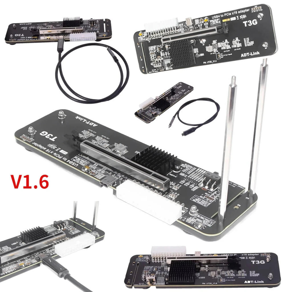 

UT3G V1.6 USB4 для ноутбука NUC ITX STX графическая карта внешняя док-станция GPU USB4.0 на PCIe X16 eGPU адаптер для ноутбука Thunderbolt4/3