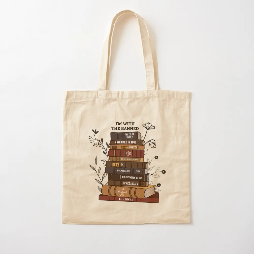 Vintage I'm with the Banned, Reading Books Apparel, Book Lovers Clothing, Bookworm Librarian Gift, Banned Book Week, Bo Tote Bag