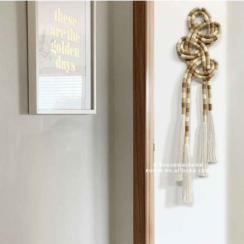

Bohemian Handmade Woven Macrame Wall Hanging Tapestry Curtains Natural Cotton Rope Wall Art Decor Wholesale Custom