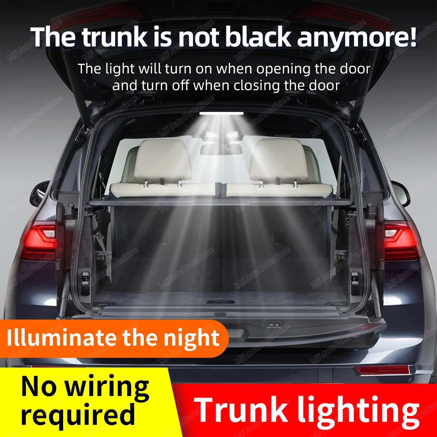 Car Trunk Sensor Light Automatic Truck Lighting Auto Ceiling Lamp USB Charging Car Dome Light LED Car Lamp For Auto Roof Luggage