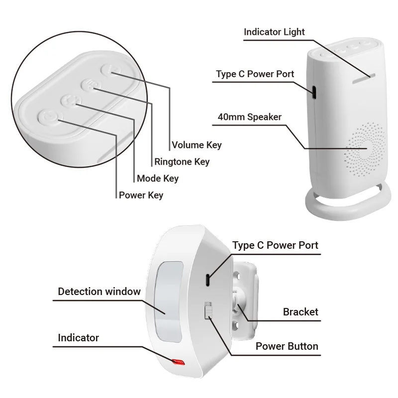 KERUI Motion Sensor Doorbell Door Chime for Business Store Door Visitor Entry Bell Detect Alarm Caregiver Reminder for Elderly view 6