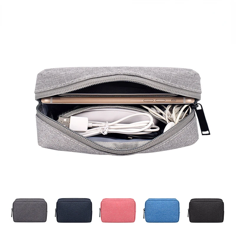 Digital Portable Organizer Case for Headphones Travel Closet Storage Bag Zipper Accessories Charger Data Cable USB Bag Small