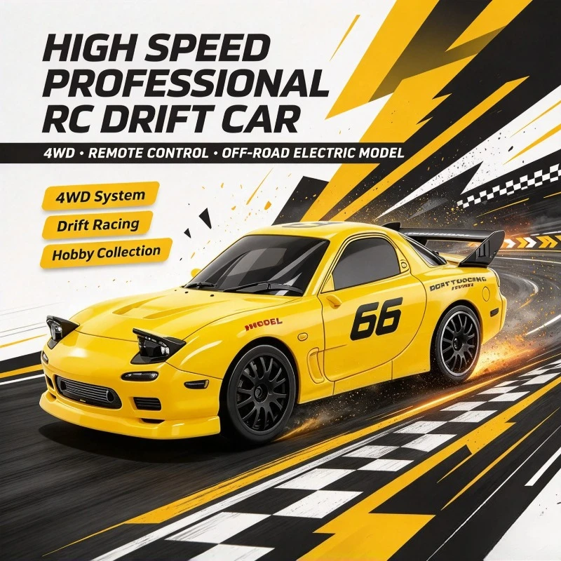 Electric 4WD RC Model Vehicle Remote Controlled Offroad Drift Car Outdoor Grassland Racing Hobby Collectible Toy