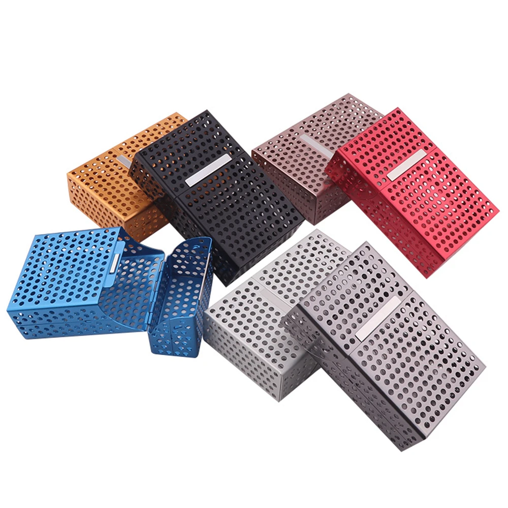 Hollow Metal Cigarette Case 20pcs Capacity Fashional Hollow Flip Cover Tobacco Box Holder Storage Container Smoking Accessories