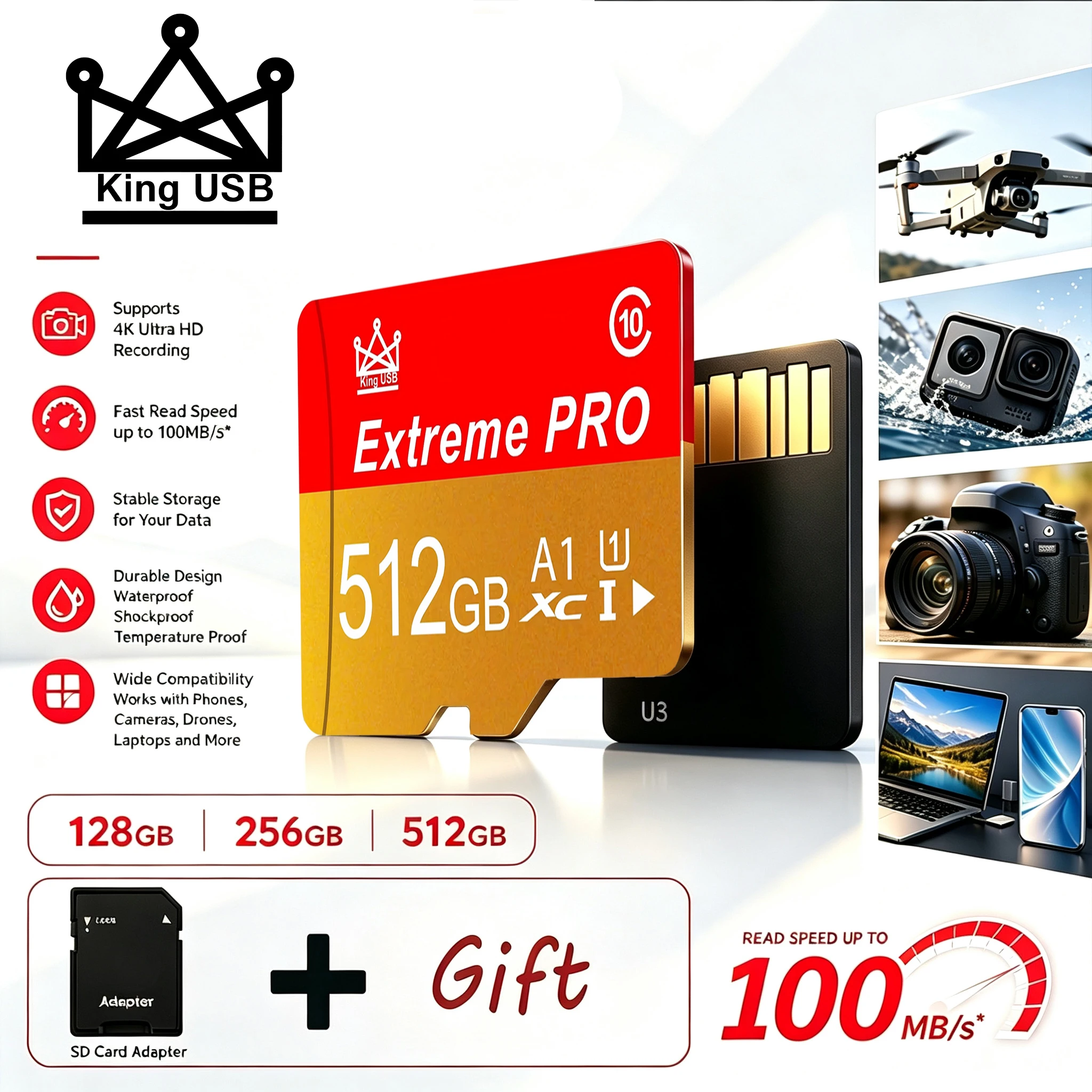 Ultra Memory Card TF Cards 32G/64G/512GB SD Cards High-Speed Compact C10 U1 V60 UHS-I For Action Camera/Security Camera/Mac