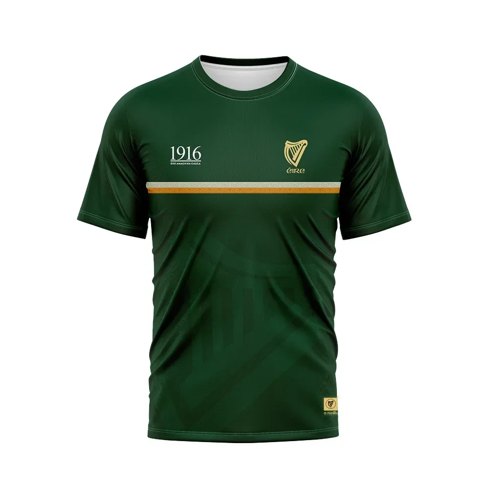 1916 Jersey Commemorative Rugby Jersey 3D Printed Men's T-shirt Fitness Training Clothes Casual Short Sleeves Breathable