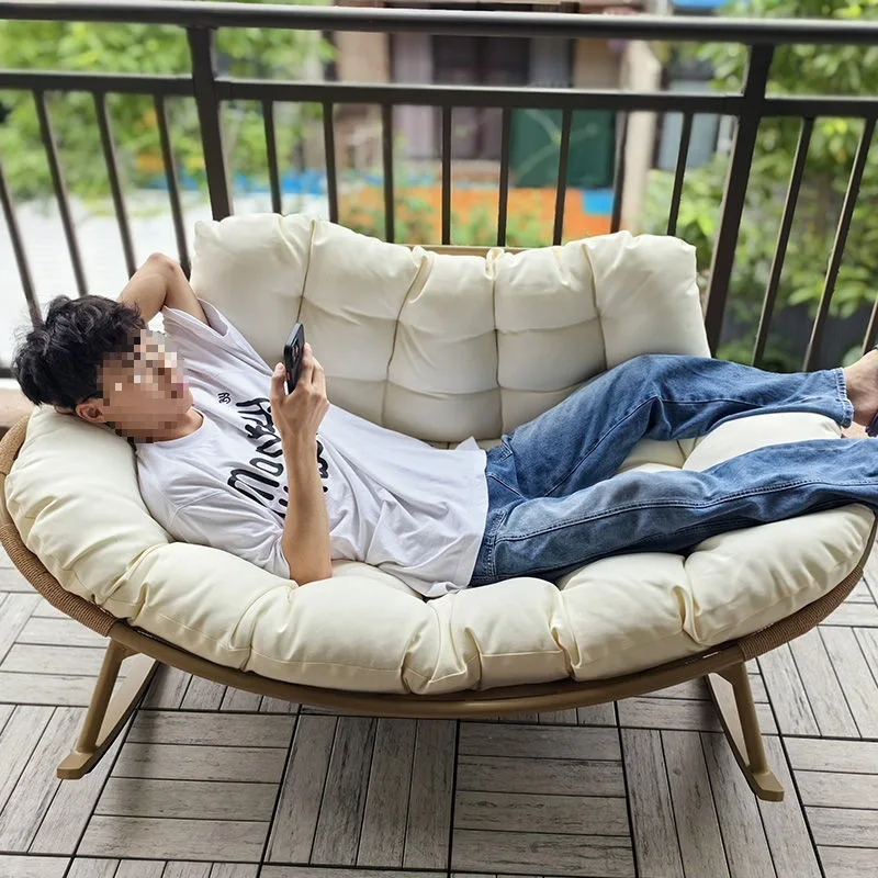 Rocking chair double lazy rocking chair sofa shell recliner bedroom living room sofa Internet celebrity leisure balcony home