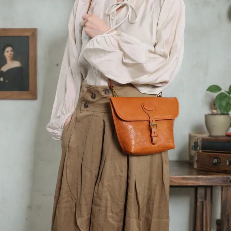 

Johnature 2025 г., новая женская сумка с текстурой в стиле ретро, универсальная пригородная сумка через плечо из натуральной кожи