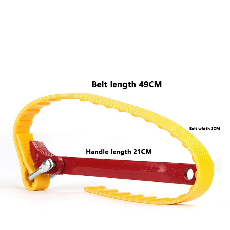 Multifunction Belt Wrench Belt Filter Red Yellow Repair Filter Chain Wear-resistant Durable Extended Adjustable Anti-skid Tools