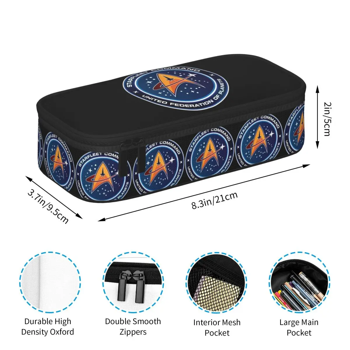 Star Treks Science Fiction TV Series Pencil Case Pencil Pouch Storage Stationery Supplies Large Storage Pen Box Pencil Bag