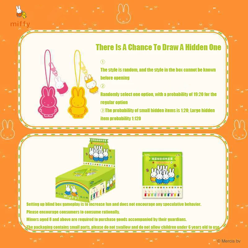 Kawaii Miffy nouveau porte-clés dessin animé en peluche brodé acrylique pendentif sac à dos Dopamine Anime accessoires parfait cadeau d'anniversaire