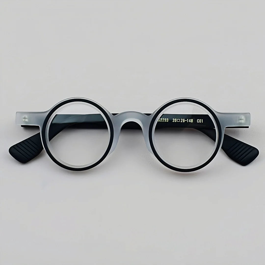 ALICIA Mode Retro Runde Vollformat Kleine Größe Brillen Luxus Acetat Spektakel Optische Verordnung Rahmen Mann Frau – Detail 3