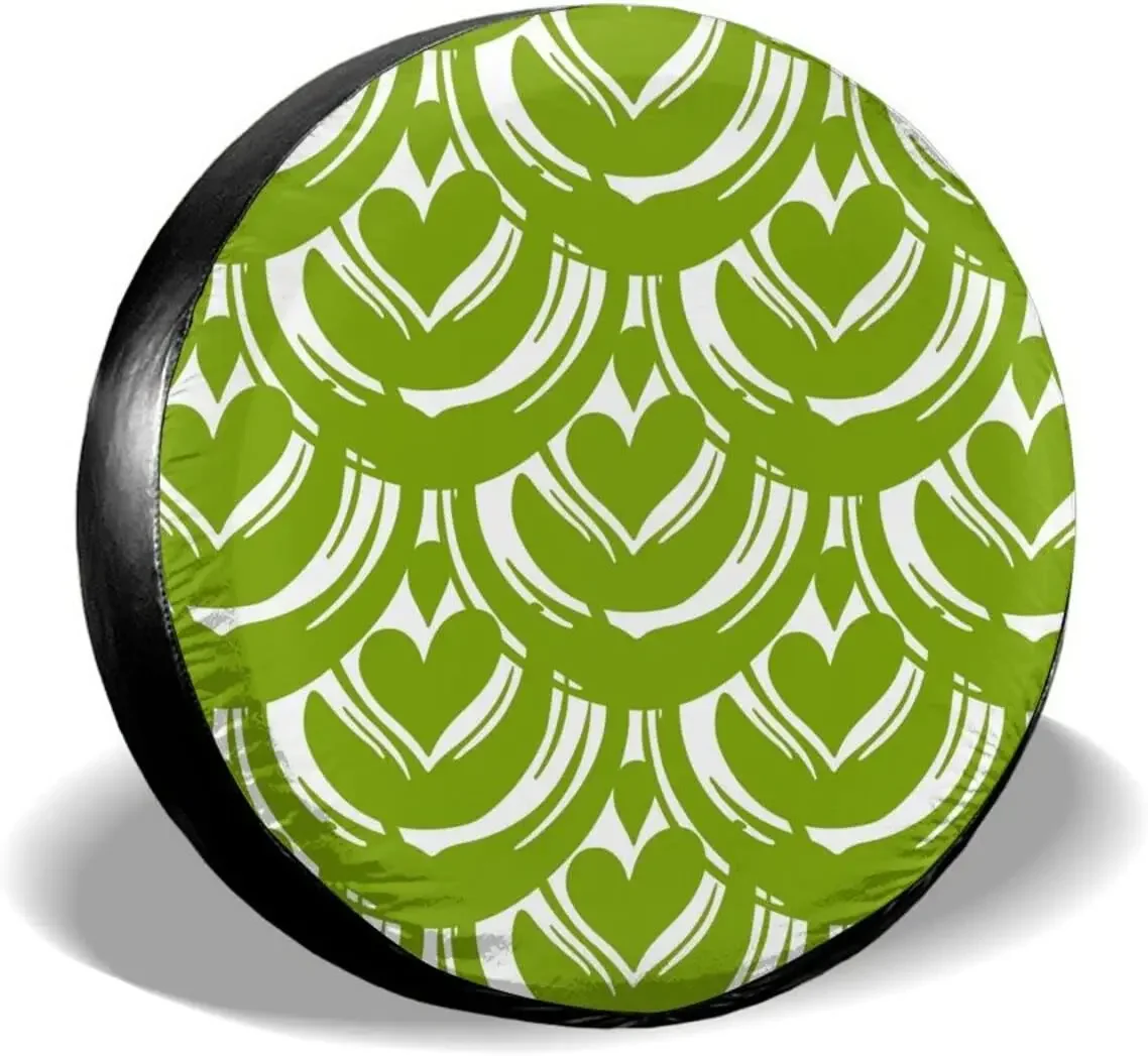 Matcha Coffee Spare Tire Cover Waterproof Dust-Proof Wheel Protectors Universal for Trailer,,SUV,RV and Many Vehicle