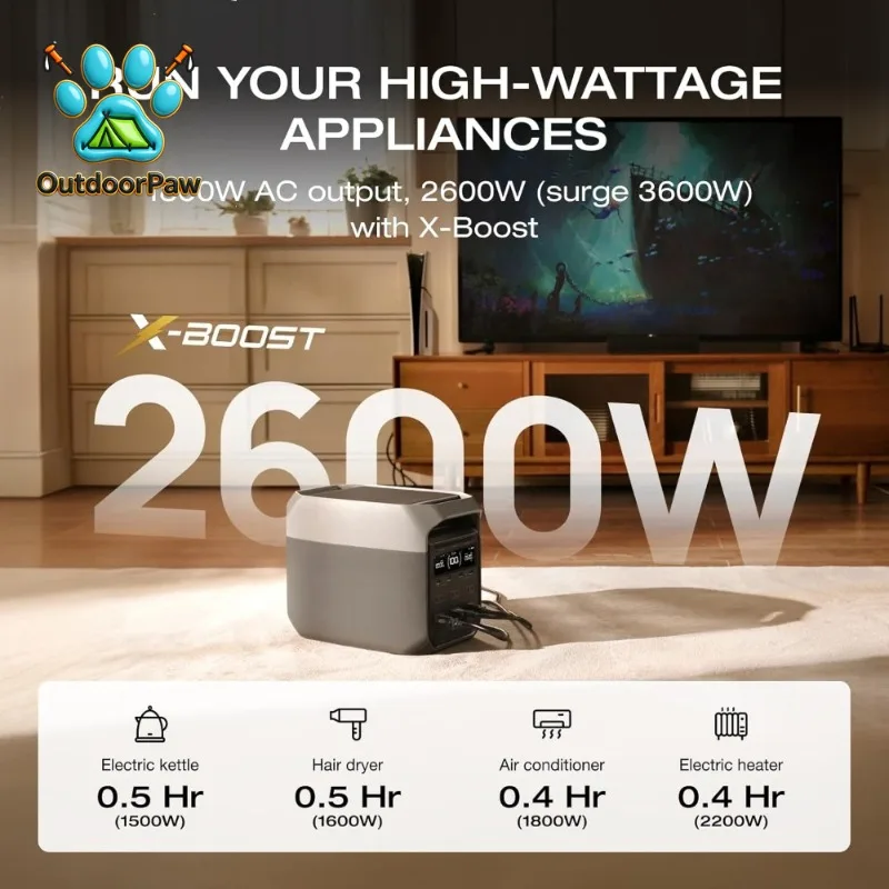 DELTA 3 Portable Power Station, Full Charge in 43 Min, 1024Wh LiFePO4 Battery, 1800W AC/100W USB-C Output, Solar Generator