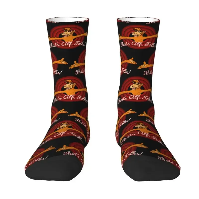 That's Alf Folks Men's Crazy Crew Socks Unisex Funny 3D Print Alien Life Form Sci Fi Tv Show Dress Socks