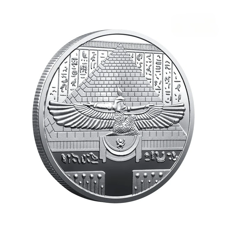 Pharaoh of Ancient Egypt Tutankhamun Collectible Coin Silvery Plated Replica Commemorative Coin Creative Gift