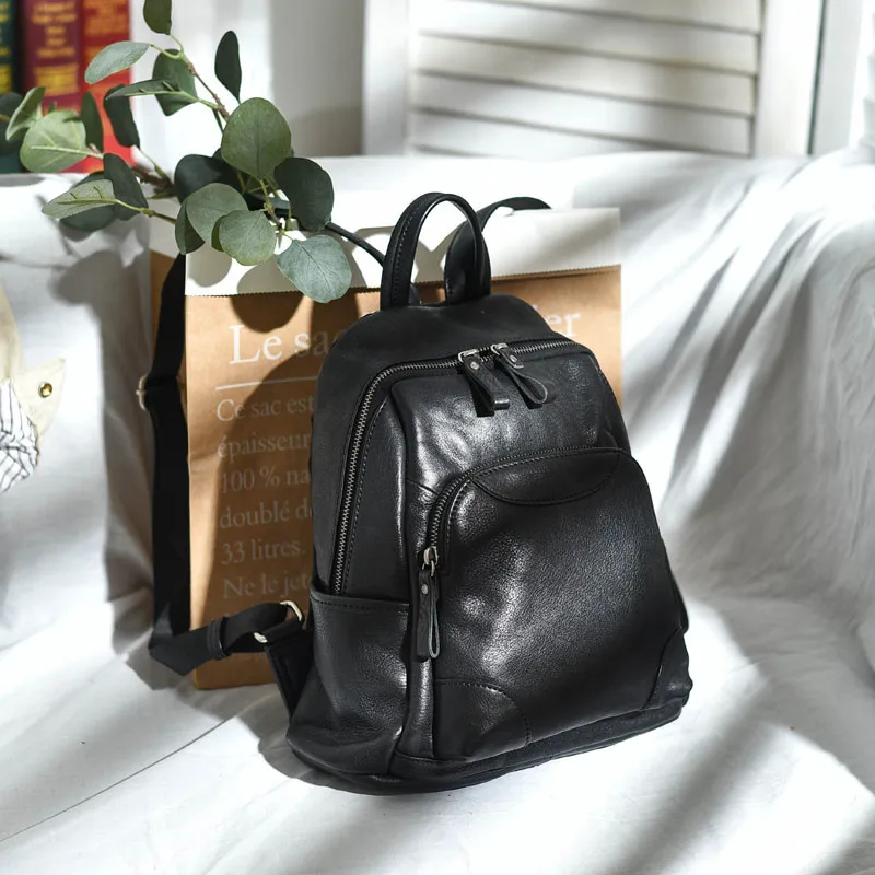 Fashion luxury natural genuine leather ladies backpack weekend outdoor daily party real cowhide designer women's bagpack