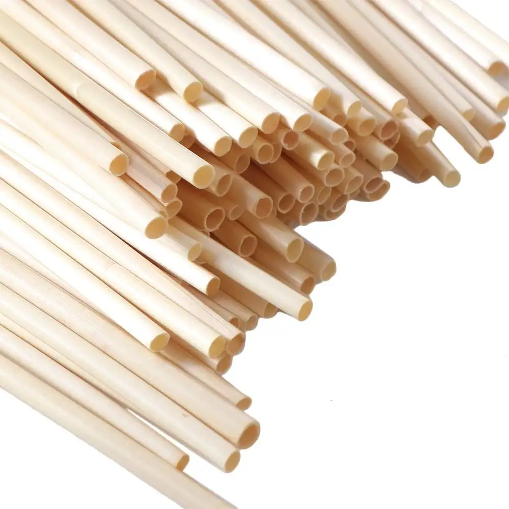 Imagen 5: 100 Uds. Pajitas de trigo desechables de 20cm, pajitas naturales ecológicas, duraderas y degradables, barra de pajitas