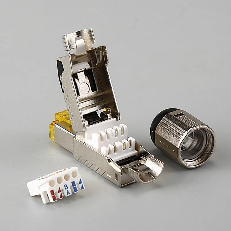 CAT8 RJ45 Connector Plug Without Crimping Tool CAT8 40Gbps Zinc Alloy Shielded Network Cable Plug RJ45 Interface