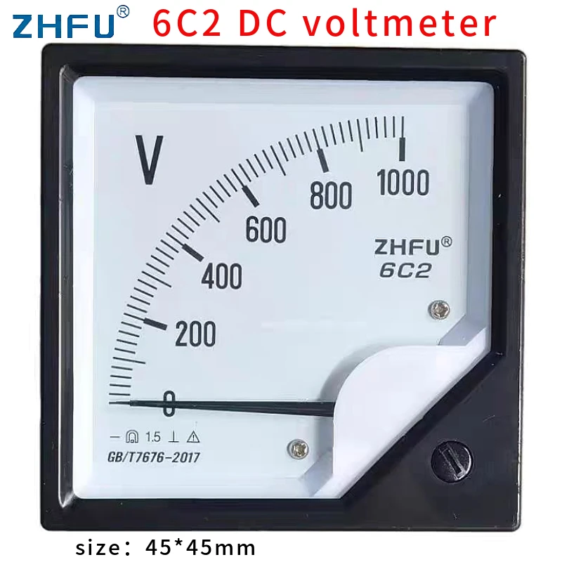 6C2  Pointer type DC voltmeter 1000V 1500V 600V Panel Analog Voltmeter Voltage Meter Electric Meters