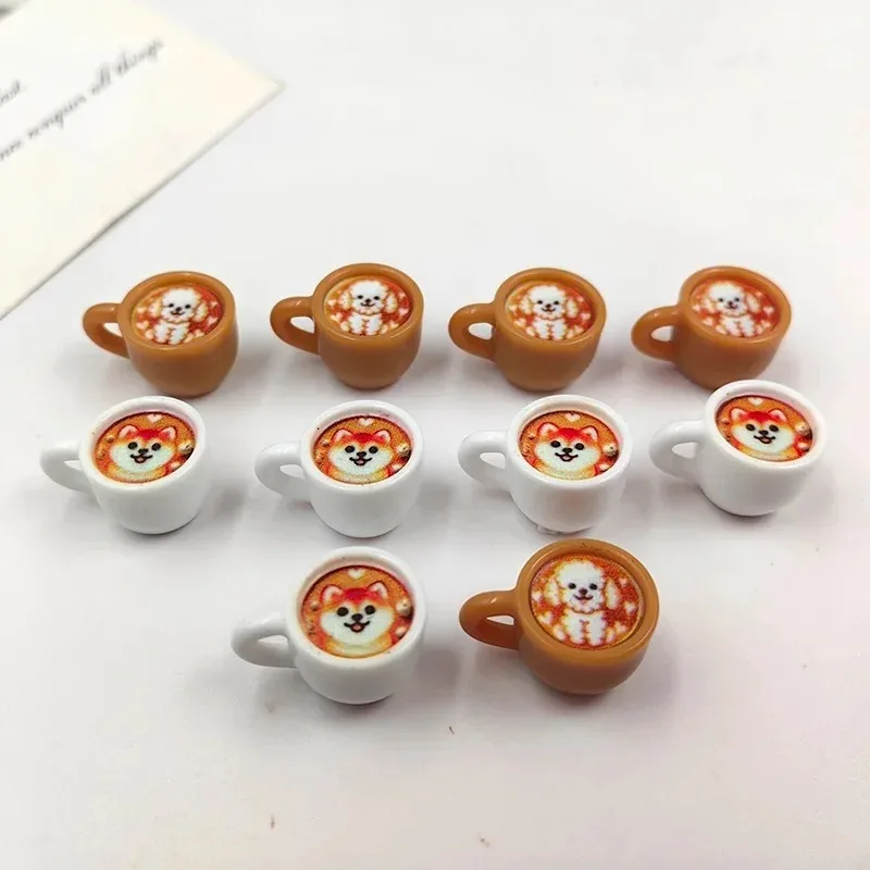 10 قطعة جديد الحيوان الكلب الثعلب فنجان القهوة Charms لصنع المجوهرات النتائج الراتنج المشروبات المعلقات Charm ل المفاتيح القرط #1