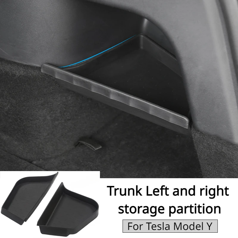 Trunk Storage Partition for Tesla Model Y Left and Right Upper Storage Partition Plate TPE Tidying Car Interior Accessories