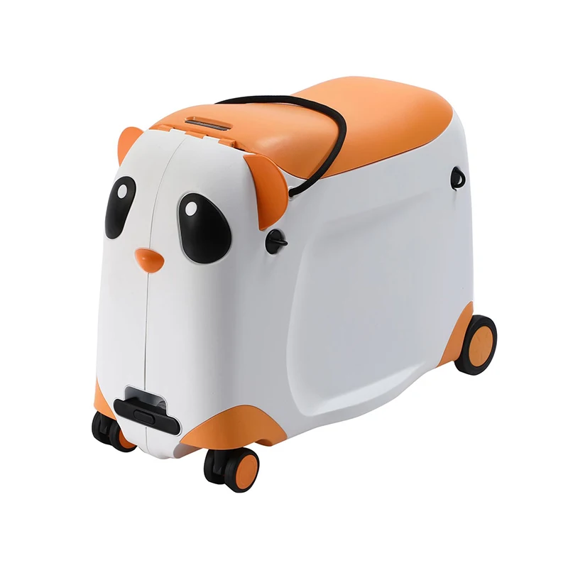 Cute Panda Suitcase Children's riding cartoon pull rod luggage box carry on children's gift travel suitcase boarding travel case