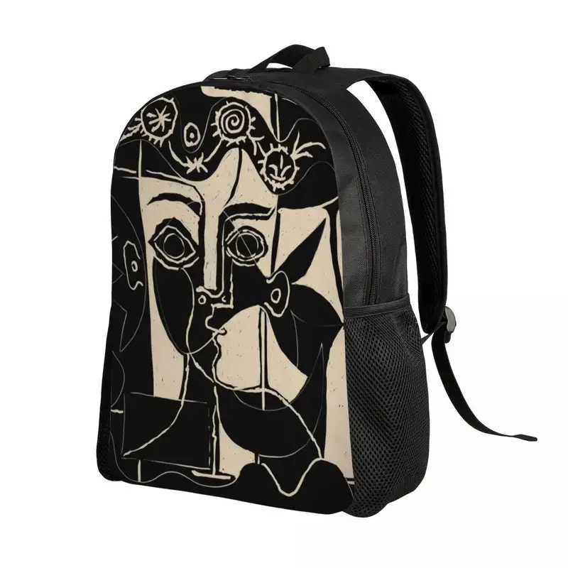 Custom Woman's Head Backpack for Men Women Waterproof School College Pablo Picasso Bag Print Bookbags