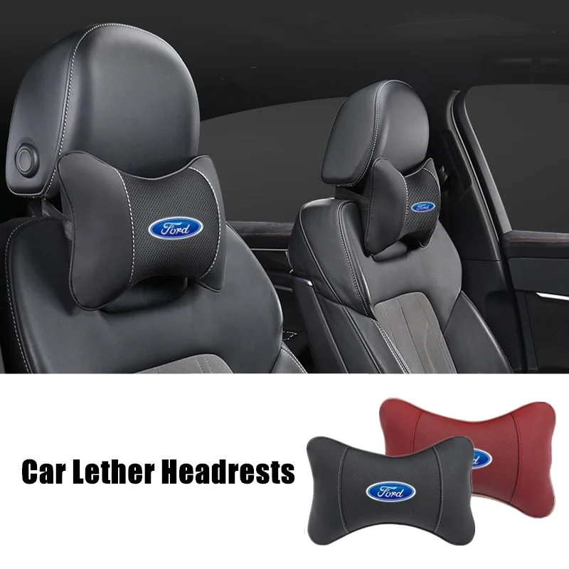 1 pçs encosto de cabeça do assento de carro logotipo automático pescoço travesseiro para ford fiesta ranger foco kugatransit mustang mondeo fusão apar acessórios