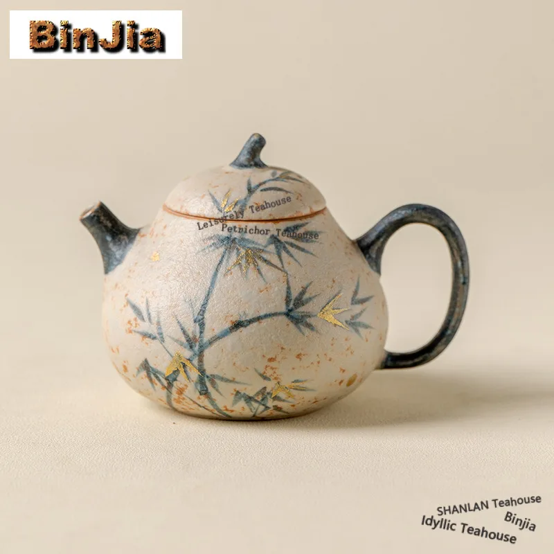 

130ml Hand-painted Eggplant Gourd Teapot Traditional Tea Infuser Pot Tea Soaking Kettle with Filter Chinese Tea Set Decoration