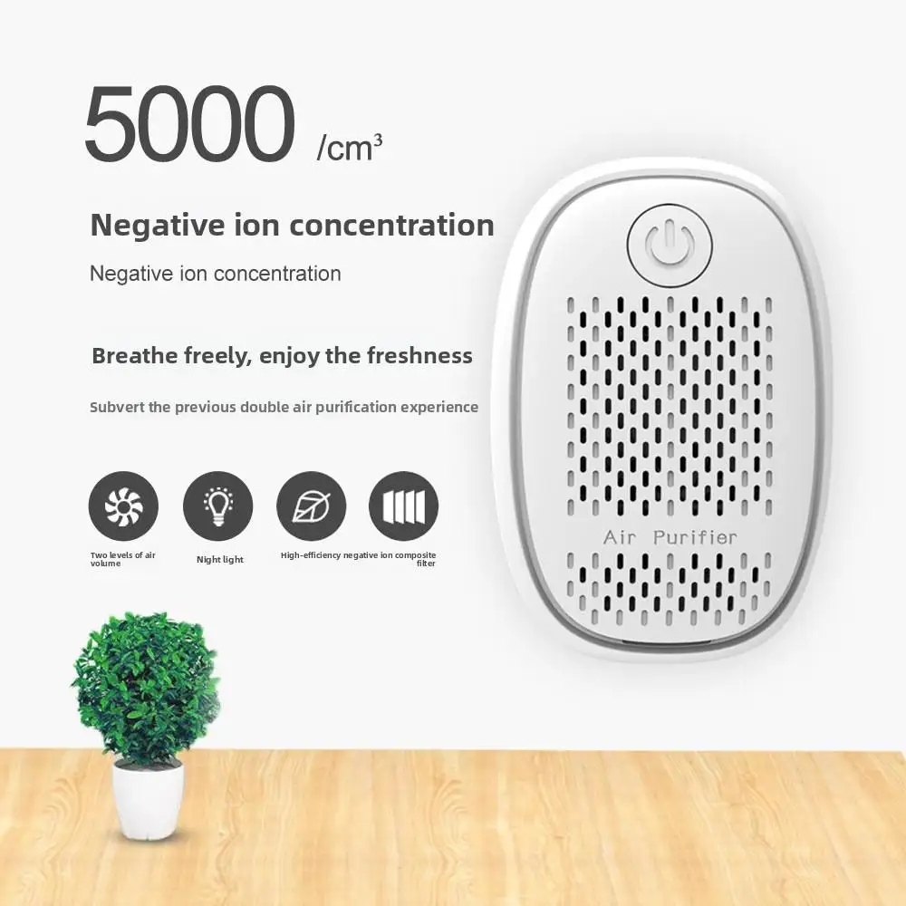 Small Household Air Purifier JHQ-15S with HEPA Filter Negative Ion Battery Operated Plastic Cross-Border E-commerce Exclusive