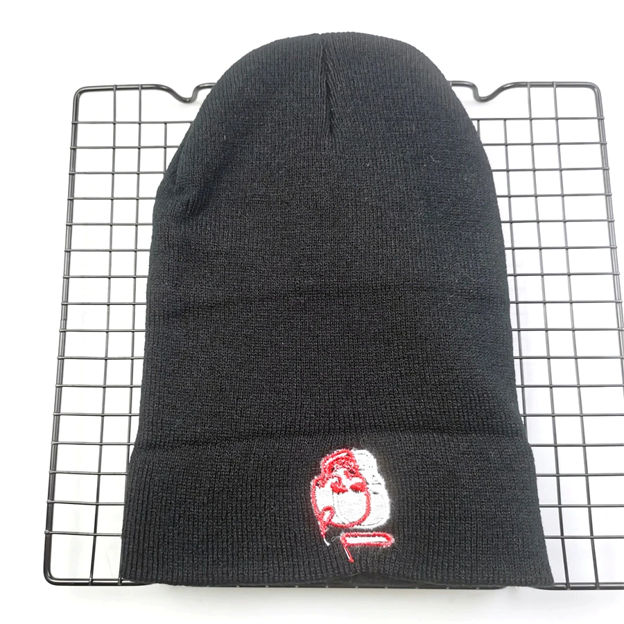 New Winter Angel Halo Devil Skeleton Embroidery Acrylic Fiber Warm Knit Beanies Hats Outdoor Riding Wind Ski Cold Caps Men Zjp8