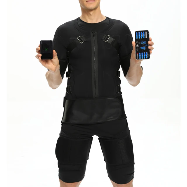 Professional EMS Wet Training Suit for Home Workouts and High-Conductivity Wireless Muscle Stimulator for Beginners