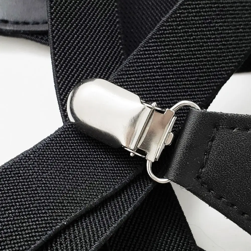 Trousers Braces Strap Clip Gentlemen X Back Shirt Clip Adjustable Braces Men's Suspenders Clips Hanging Pants Clip Elastic Belt