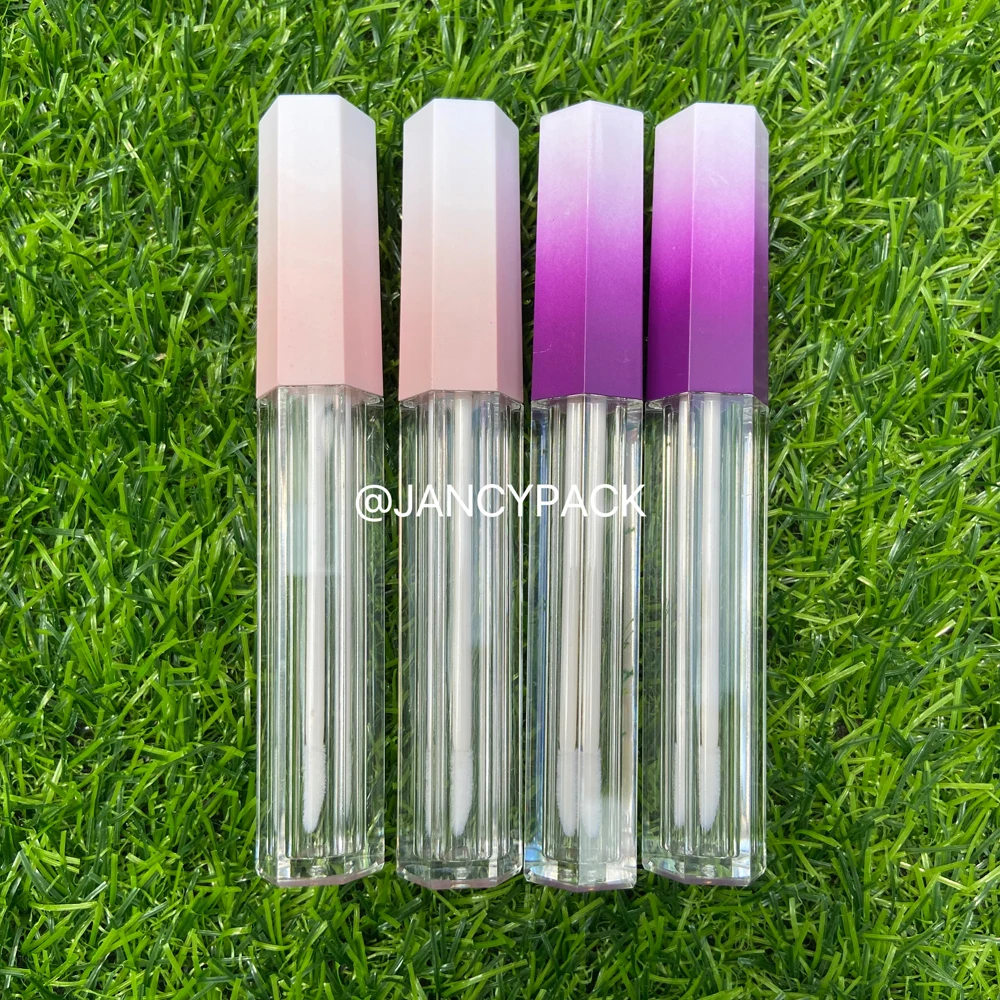 

5ml hexagon Empty Lip Gloss Tube Refillable Plastic Lip Glaze Lipstick Sample Bottle Make Up Samples Travel Accessory