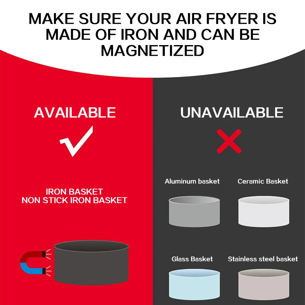 الهواء المقلاة مغناطيس سيليكون مشبك لتثبيت الهواء المقلاة ورقة بطانات الإفراج السريع الهواء المقلاة المغناطيس سهلة التنظيف ل #5