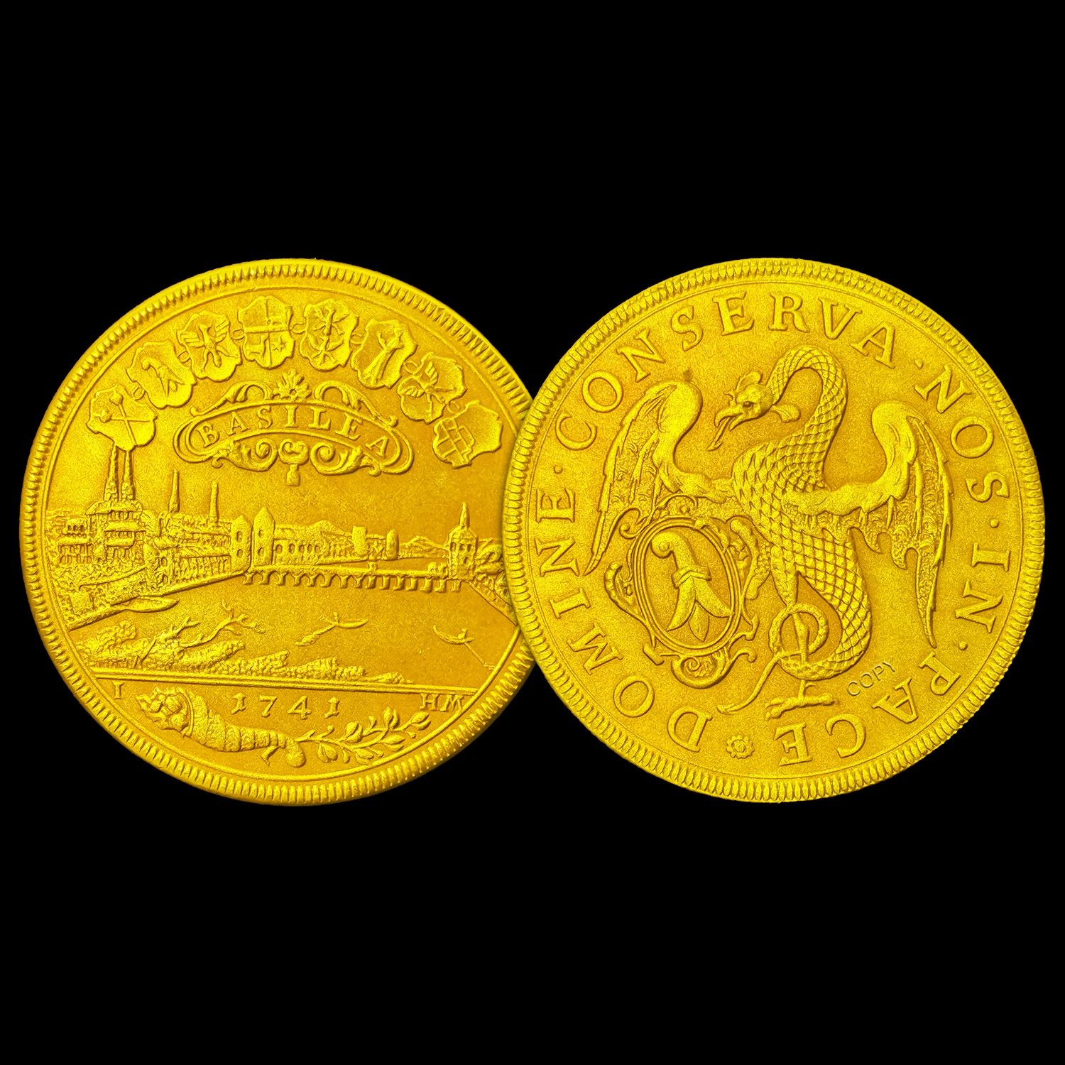 

Swiss 1741 Basel City Scenery Replica Gold Coin, Collectible Commemorative Coin, Essential for History Enthusiasts & Collector