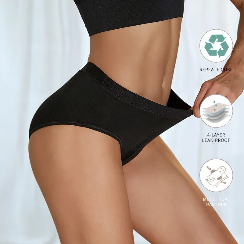 3 Layer Very Abundant Bamboo Period Panties For Heavy Flow Women Menstrual Panties Overnight High Waist Period Underwear