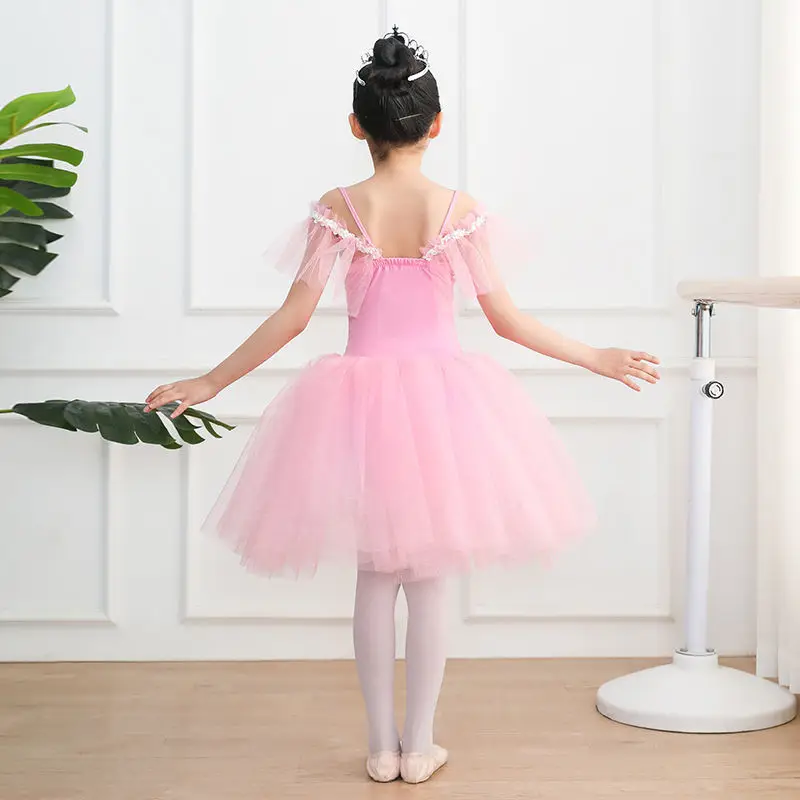 Ruoru Girl Ballet Tutu Dress Professional Kids Dancing Party Dress Performance Ballerina Costume Princess Girl Dress Leotard