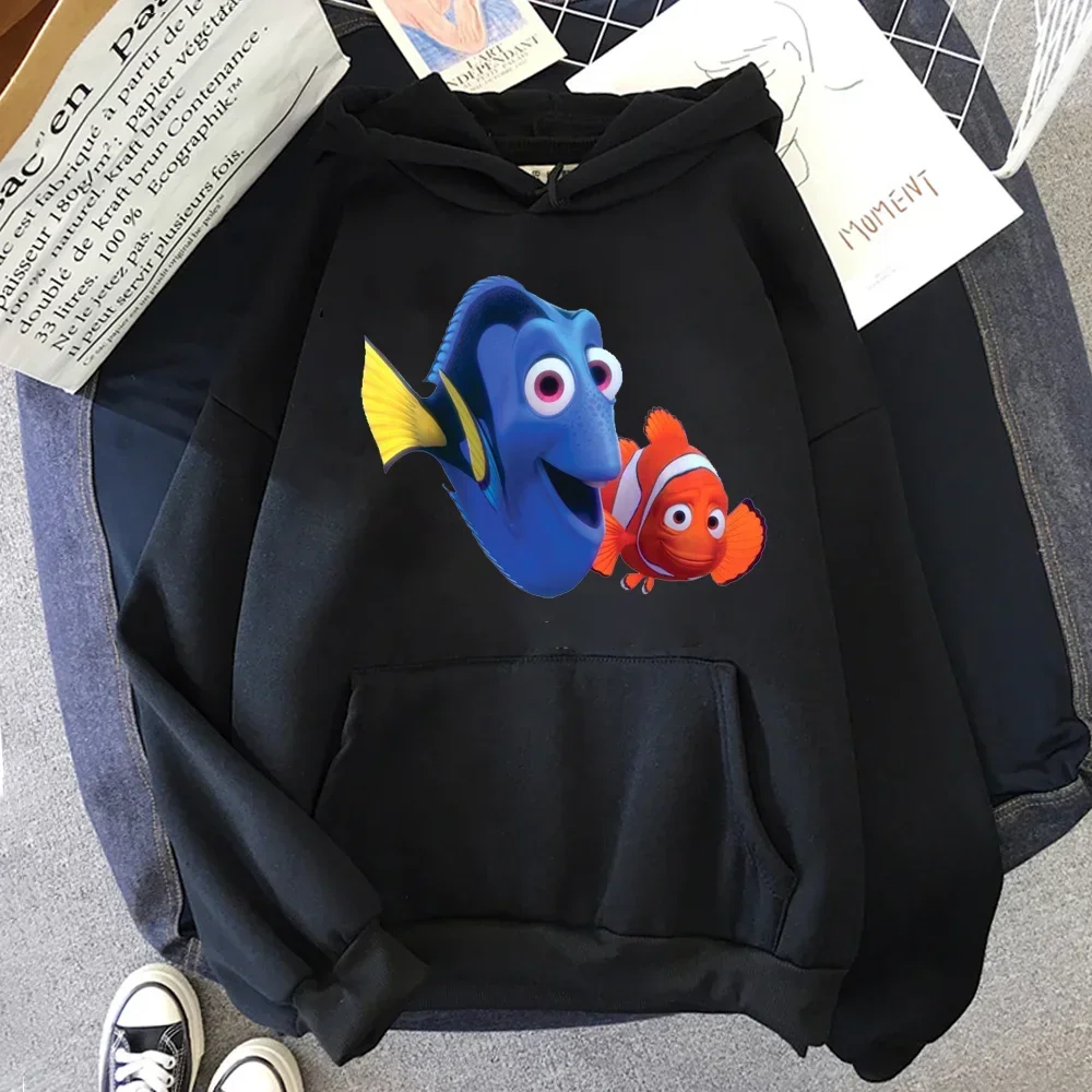 Harajuku Cartoon Women Hoodie Kawaii Fish Graphic Print Unisex Casual Hoodies Top Autumn Winter New O-Neck Pullover Sweatshirts