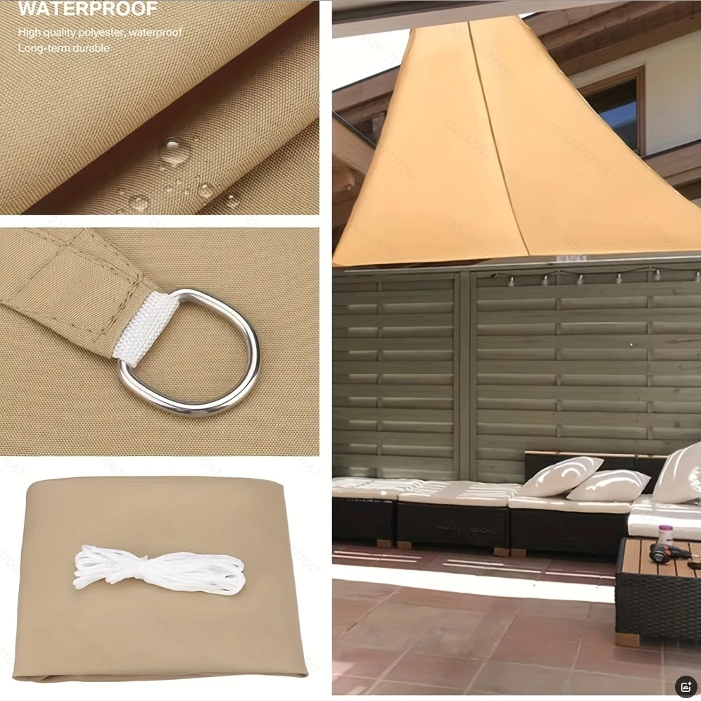 210D courtyard garden rainproof four-corner shade sail outdoor sun protection balcony waterproof shade sail car sunshade image 5