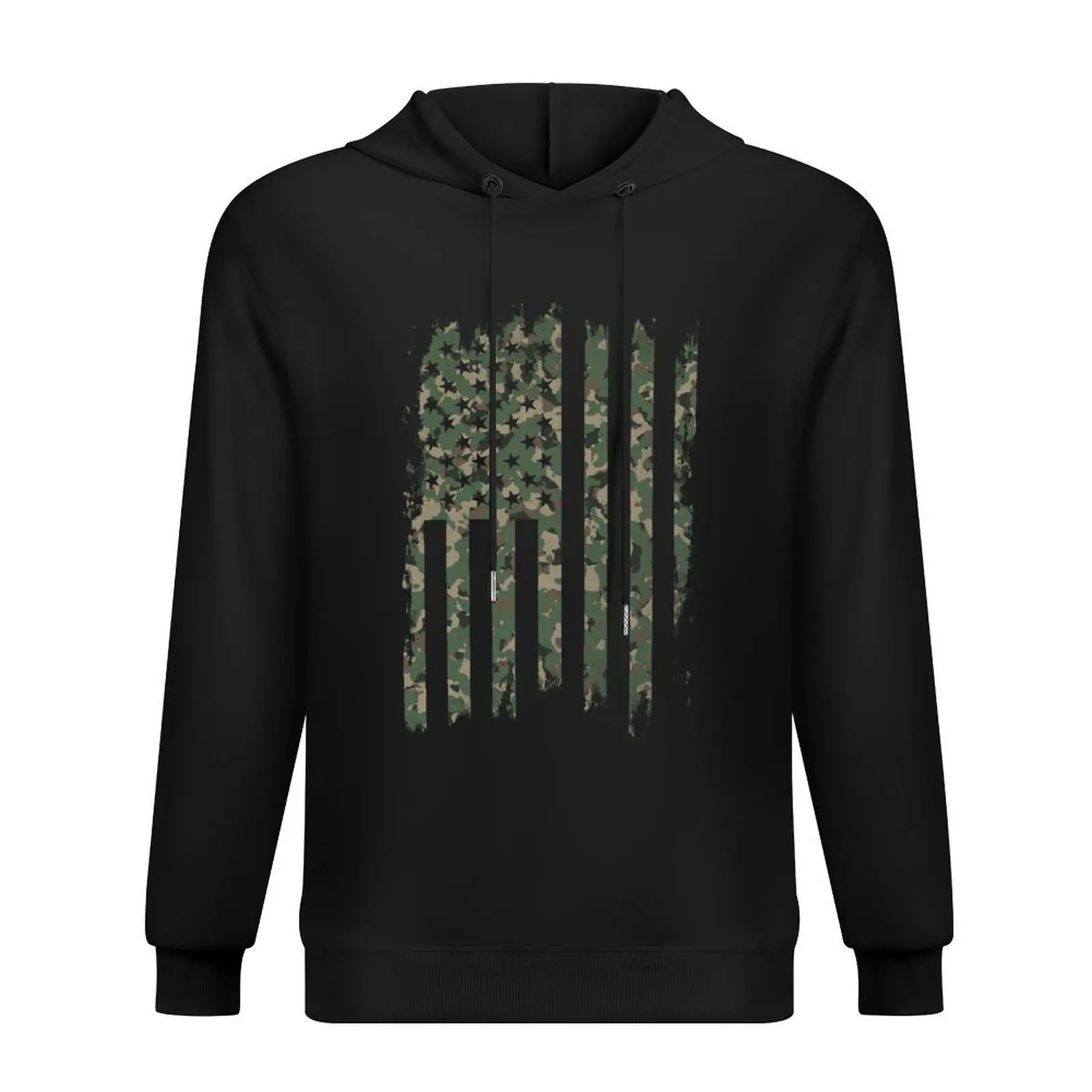

Camo Distressed American Flag Hoodie hooded shirt men's coat anime clothes winter clothes hoodie for men
