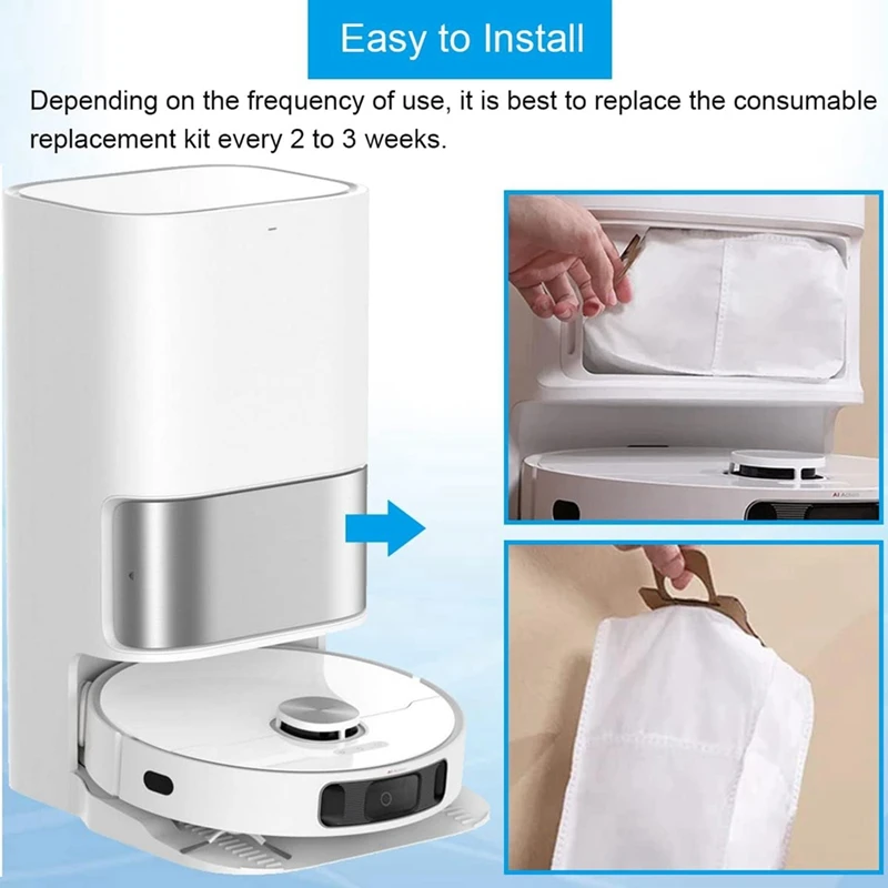 Y50A 8Pcs Dust Bags for Dreame L10S Ultra/L10 Ultra, for X10+ Robot Vacuum 2.5L Large Capacity Replacement Parts