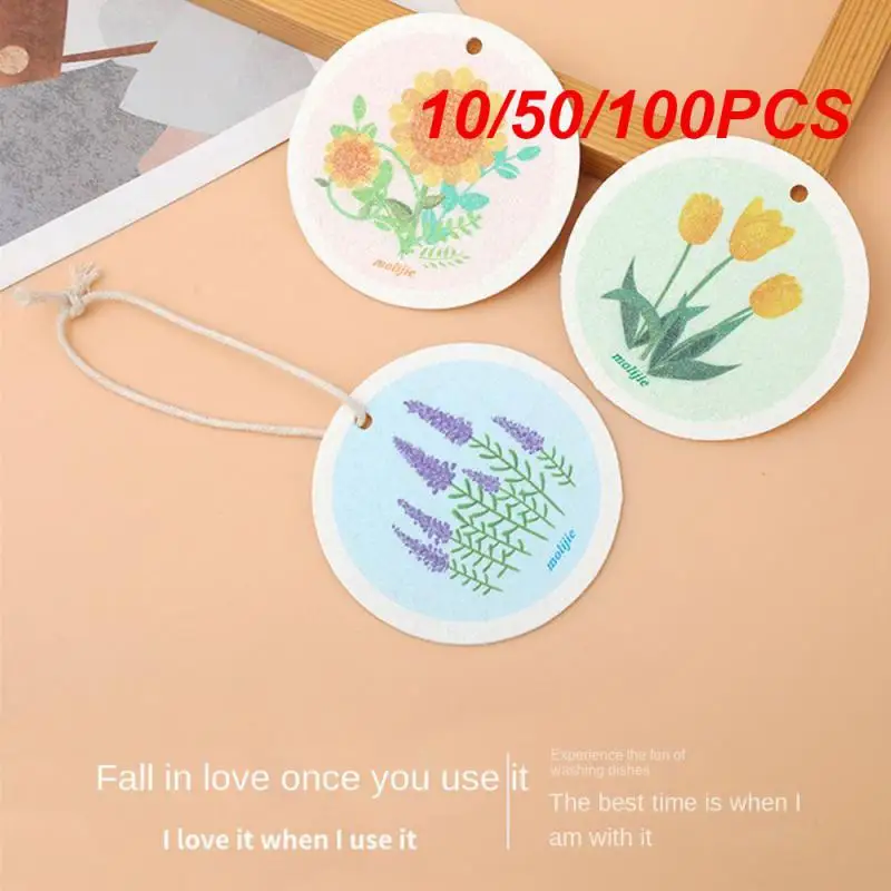 10/50/100PCS Compressed Dishwashing Wood Pulp Cotton Wipe Compressed Water Absorbent  Pan Wash Cloth Non-stick Oil Kitchen Brush