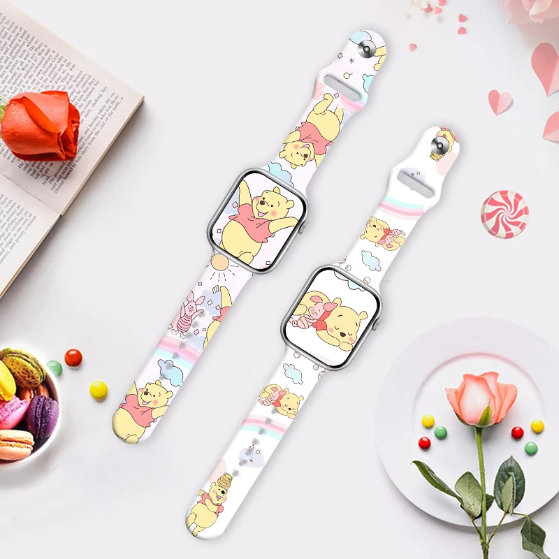 

Winnie the Pooh Strap for iWatch 11 10 9 8 Silicone Band Replaceable Bracelet for Apple Watch 46mm 44mm 42mm 41mm 38mm Watchband