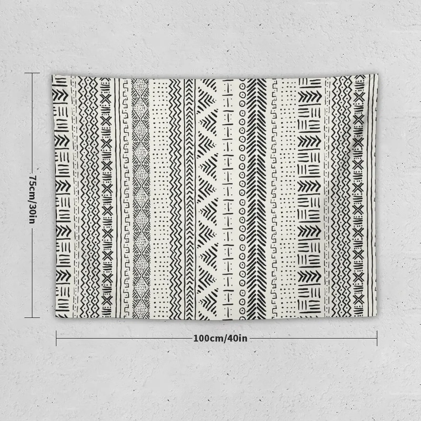 Boho Eclectic Stripe in Cream Tapestry Aesthetic Room Decor Korean Room Decorating Aesthetic Bathroom Decor Tapestry