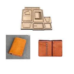 DIY leather craft cardholder wallet die cutting knife mold metal hollowed punch tool blade set 10x14x2cm 9pcs/set